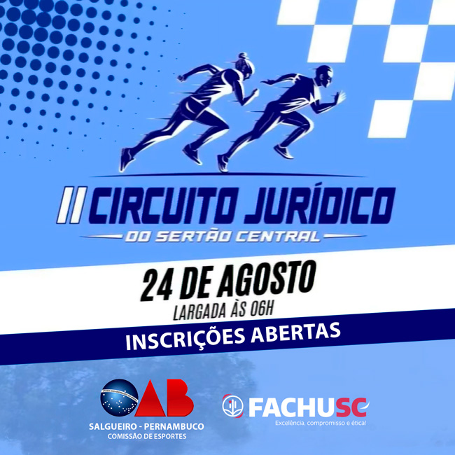 Comando para II Circuito Jurídico do Sertão Central acontece em agosto com corrida de 6km em Salgueiro-PE.