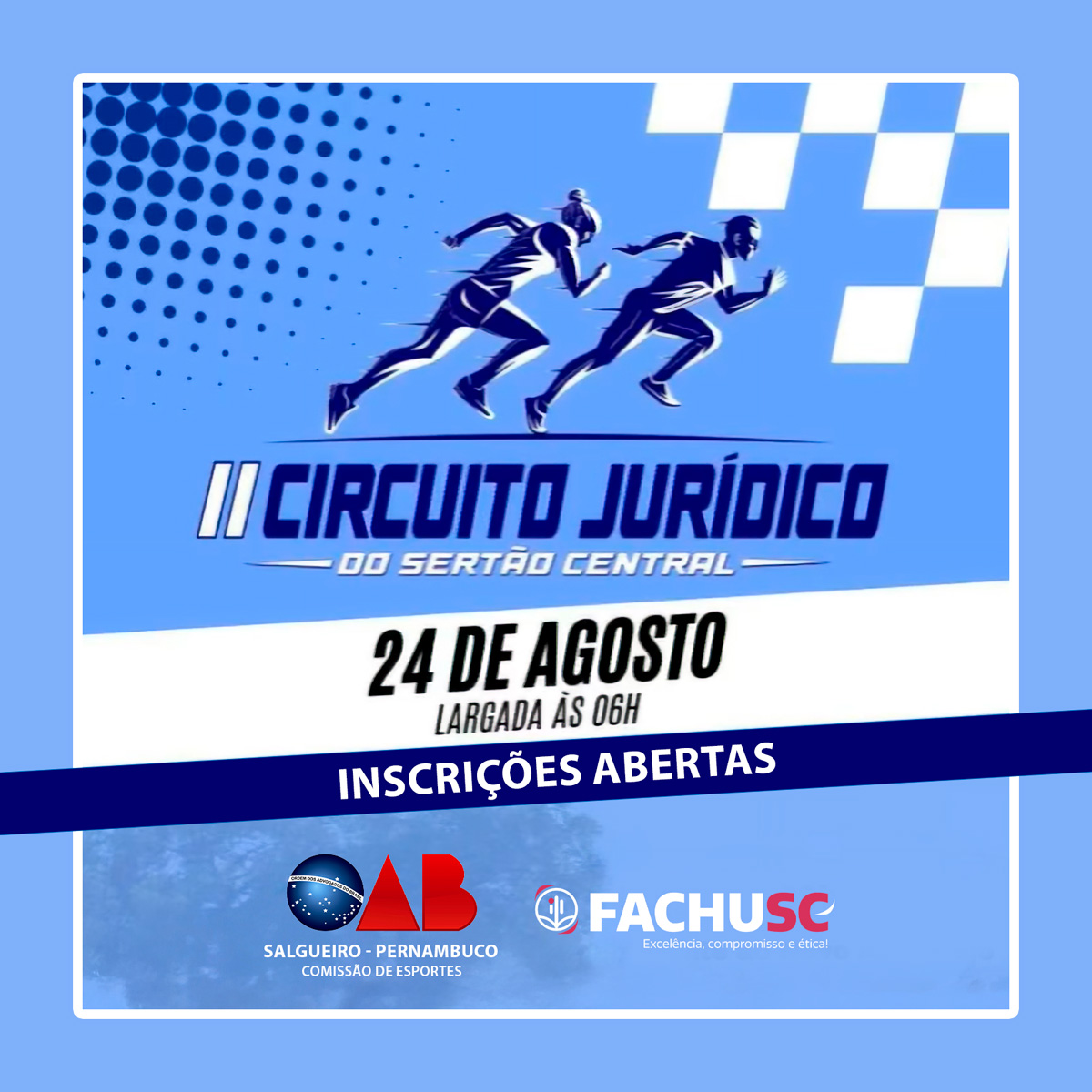 Imagem alusiva ao II Circuito Jurídico do Sertão Central acontece em agosto com corrida de 6km em Salgueiro-PE