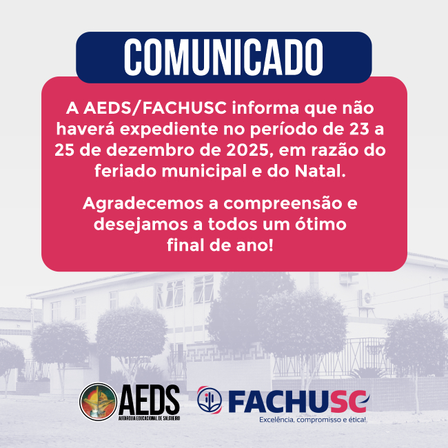 Comando para notícia - Comunicado - haverá expediente no período de 23 a 25 de dezembro de 2025.
