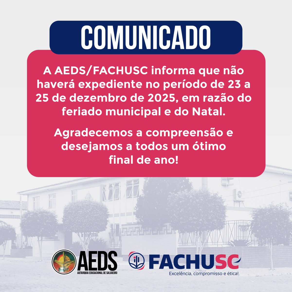 Matrícula para os aprovados no vestibular 2026.1