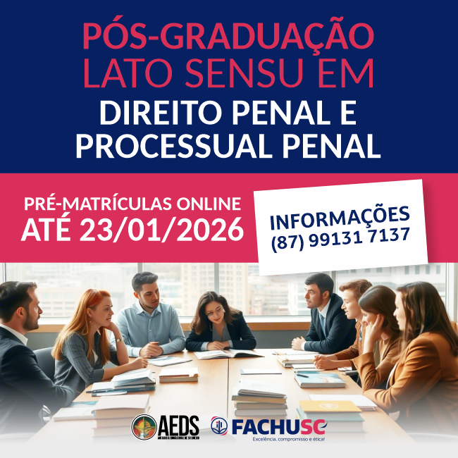 Comando para notícia - Pós-Graduação - DIREITO PENAL E PROCESSUAL PENAL - Matrículas Abertas