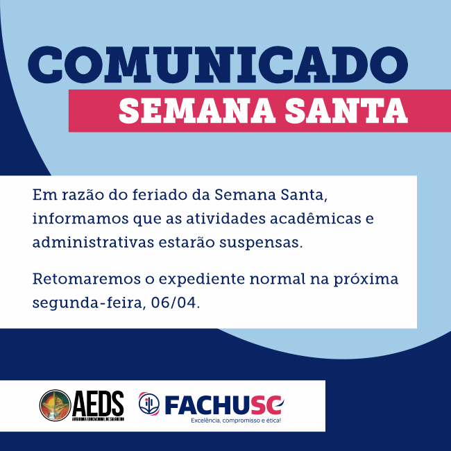 Comando para notícia - Comunicado - Semana Santa.