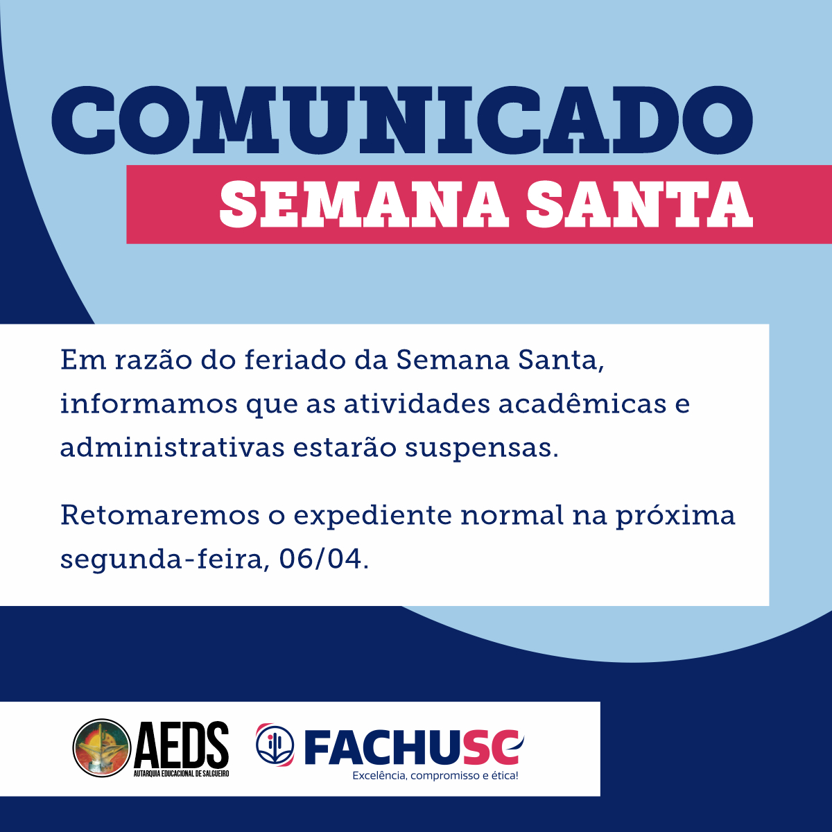 Comunicado - Semana Santa