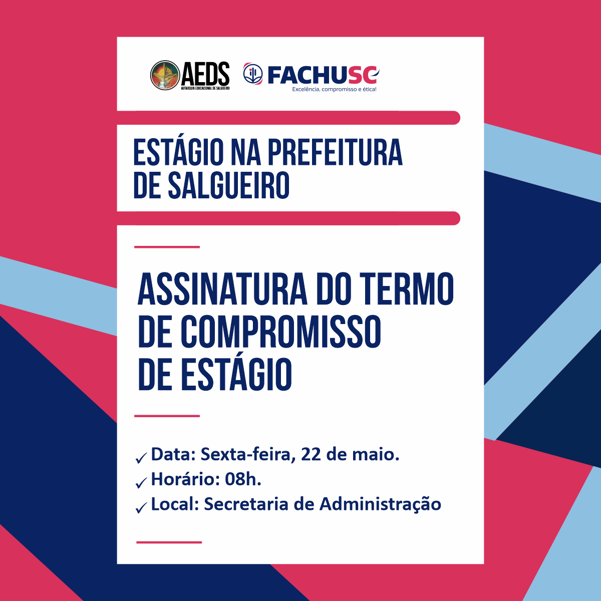 Início do Estágio naPrefeitura de Salgueiro 2026.2
