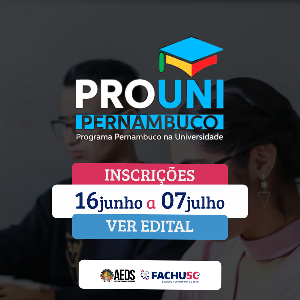 As inscrições para participar do PROUNI-PE estão abertas
