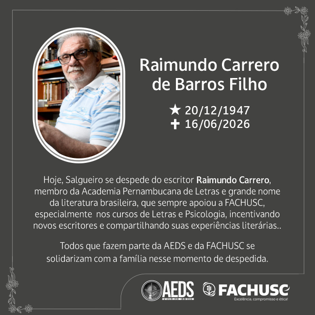 Comando para notícia - Nota de Pesar pelo falecimento de Raimundo Carrero.