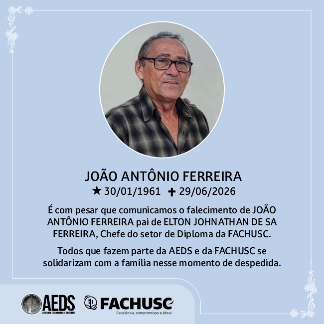 Comando para notícia - Nota de Pesar pelo falecimento de João Antônio Ferreira.
