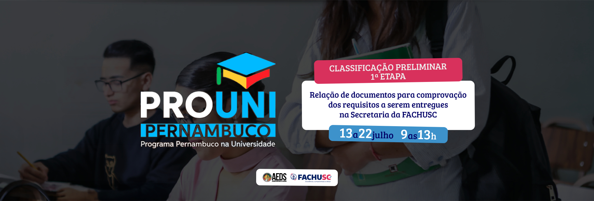 Comando para notícia - PROUNI-PE-2026 - Classificação Preliminar - 1ª Etapa.