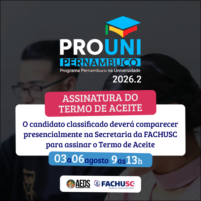 Comando para notícia - PROUNI-PE-2026 - Assinatura do Termo de Aceite.