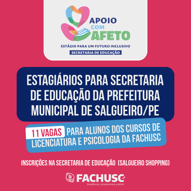 Comando para notícia - Estagiários para Secretaria de Educação da Prefeitura Municipal de Salgueiro/PE.