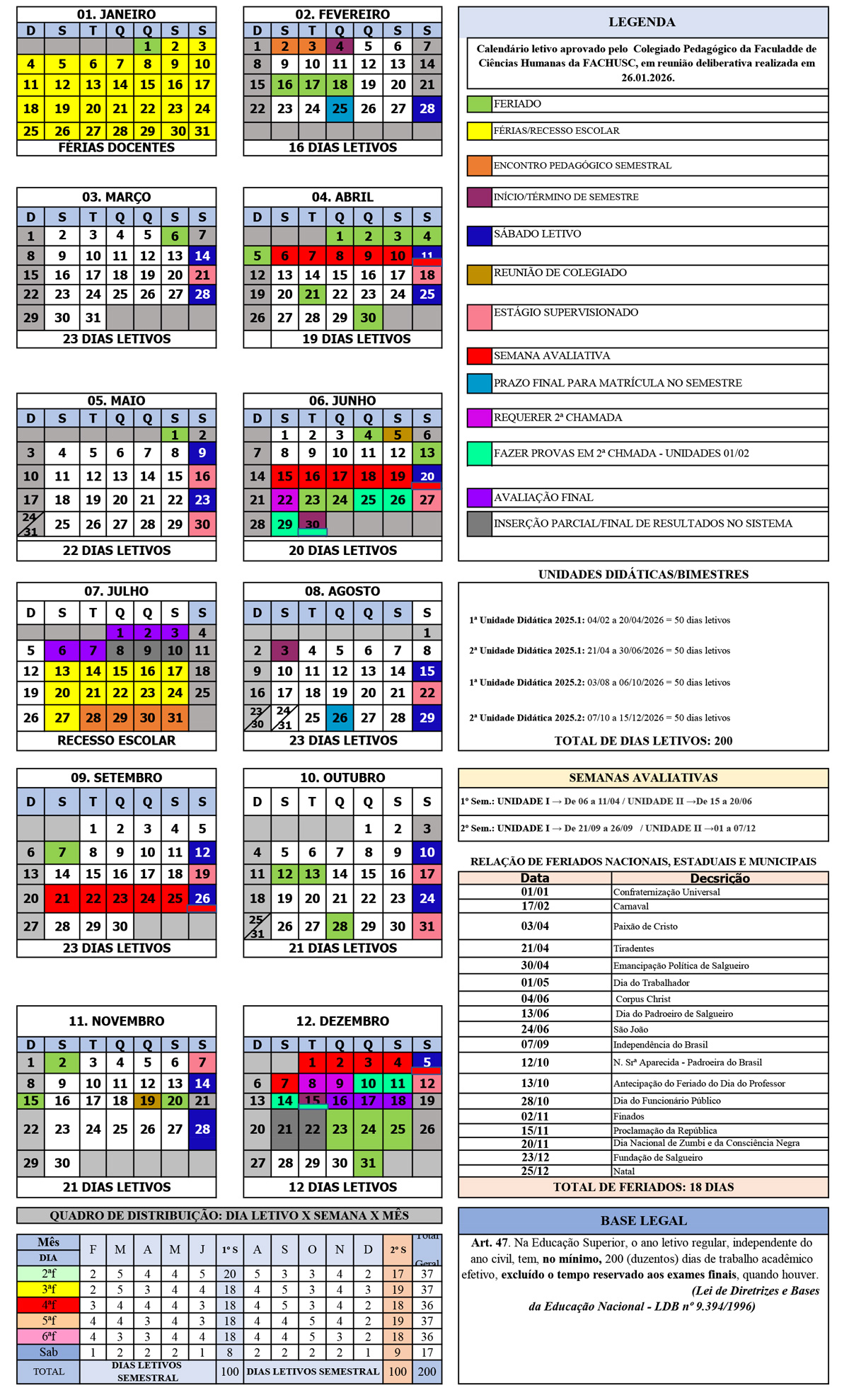 Calendário Acadêmico 2026