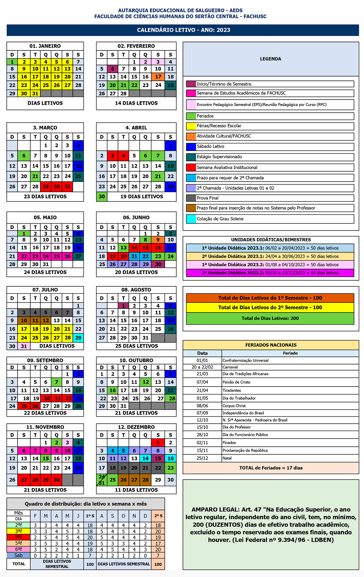 Calendário Acadêmico 2023