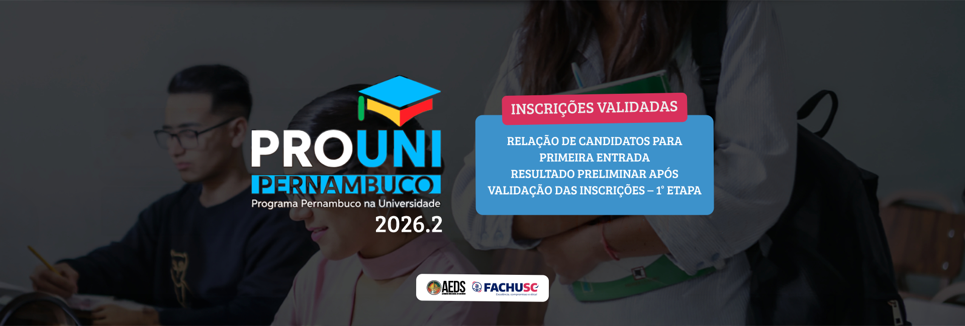 Comando para notícia - PROUNI-PE-2026.2 - Classificação Preliminar - Inscrições Validadas.