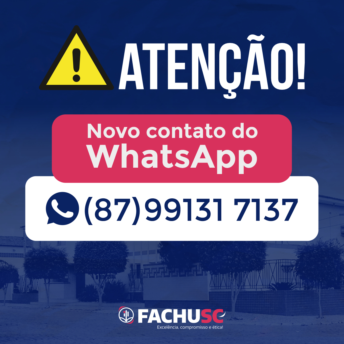 Novo WhatsApp da FACHUSC