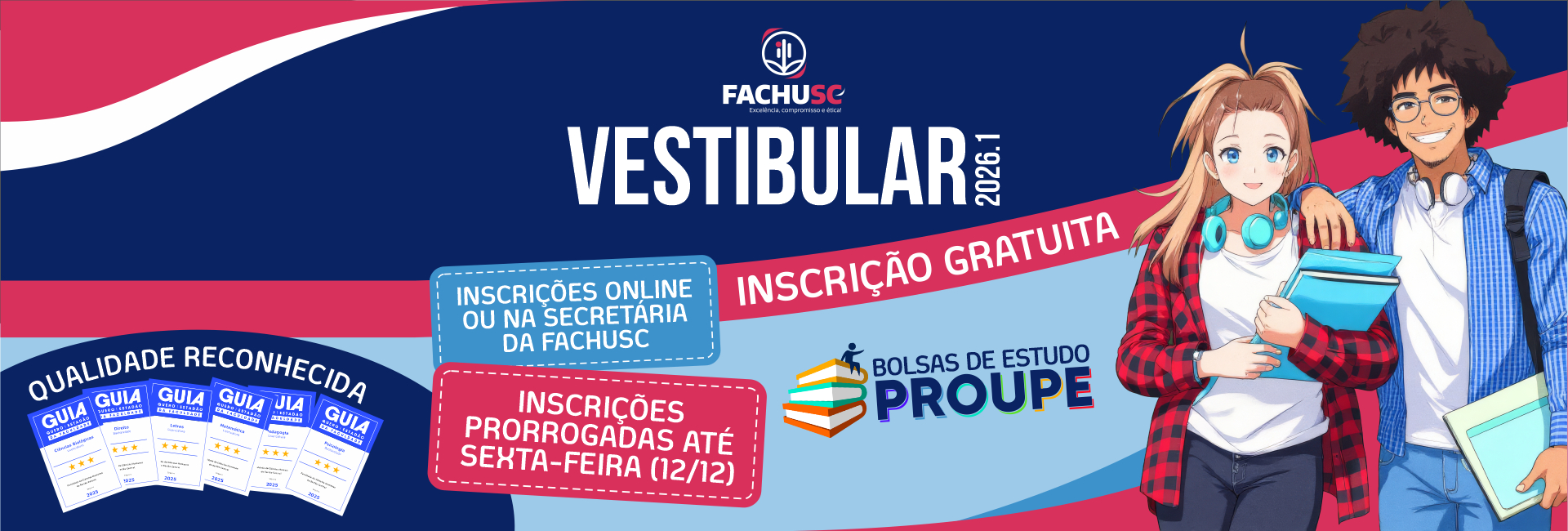 Comando para Vestibular 2026.1 - Inscrições PRORROGADAS.